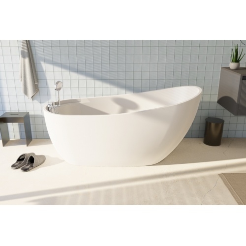 Baignoire ilot autoportante BALI 170x75 cm avec robinetterie intégrée Baignoire ilot autoportante BALI 170x75 cm avec robinetterie intégrée