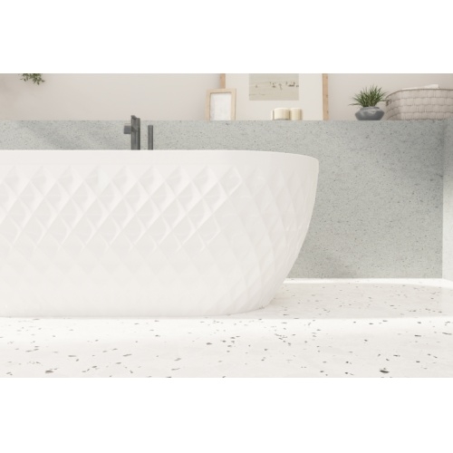 Baignoire ilot PRISM Diamant blanc brillant 170x80cm zoom Baignoire ilot PRISM Diamant blanc brillant 170x80cm zoom