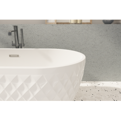 Baignoire ilot PRISM Diamant blanc brillant 170x80cm détail haut Baignoire ilot PRISM Diamant blanc brillant 170x80cm détail haut