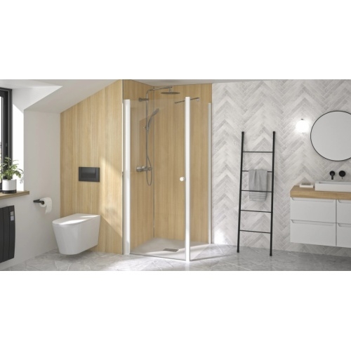 Porte pivotante SUPRA P sans seuil- Blanc - 90cm - En angle