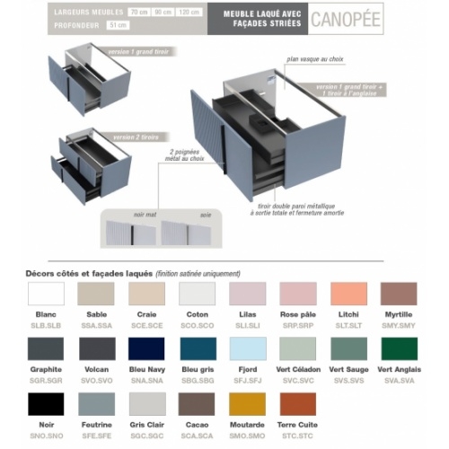 Meuble de salle de bain CANOPEE Laque Cacao satiné CANOPEE Laque Meuble de salle de bain CANOPEE Laque Cacao satiné CANOPEE Laque