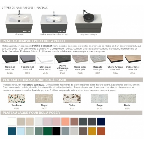 Meuble de salle de bain CANOPEE Laque Cacao satiné Plan CANOPEE Meuble de salle de bain CANOPEE Laque Cacao satiné Plan CANOPEE