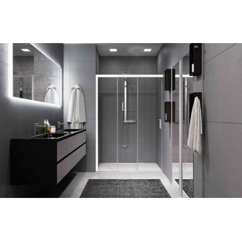 Paroi de douche 3 volets ZEPHYROS 2.0 3PH+FH Blanc mat - 140cm -Gauche Paroi de douche 3 volets ZEPHYROS 2.0 3PH+FH Blanc mat - 140cm -Gauche