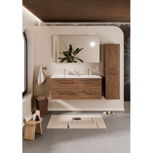 Meuble double vasque NEPTUNE Héritage Chêne 120 - Miroir Elégance Meuble double vasque NEPTUNE Héritage Chêne 120 - Miroir Elégance