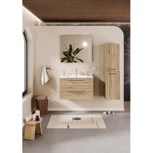 Meuble NEPTUNE Bois Clair 80 cm - Miroir Elégance Meuble NEPTUNE Bois Clair 80 cm - Miroir Elégance