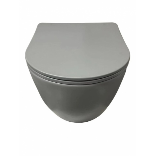 Cuvette suspendue sans bride KELOS Flush Gris Clair avec abattant Cuvette suspendue sans bride KELOS Flush Gris Clair avec abattant