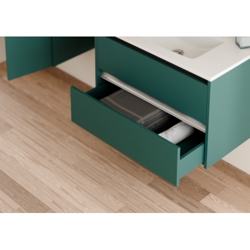 Meuble vasque JUPITER 3.0 Bleu Canard 80 cm avec Miroir Reflet Jupiter 80 - Tiroir - Bleu canard Meuble vasque JUPITER 3.0 Bleu Canard 80 cm avec Miroir Reflet Jupiter 80 - Tiroir - Bleu canard