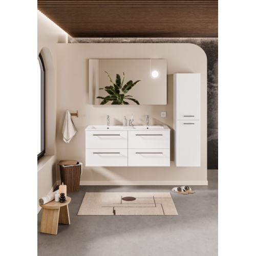 Meuble NEPTUNE Blanc 120 cm - Miroir Elégance