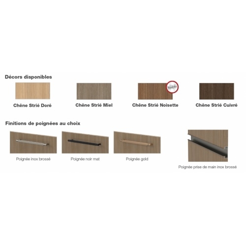 Meuble de salle de bain STRIATO Chêne Strié Cuivre Coloris Striato Meuble de salle de bain STRIATO Chêne Strié Cuivre Coloris Striato