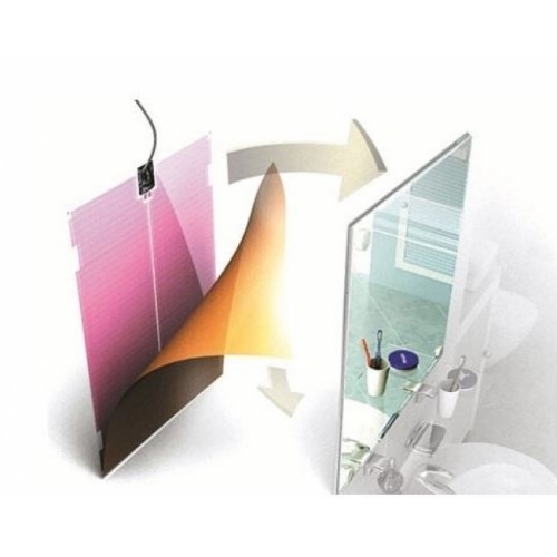 Dispositif anti-buée pour miroir 60 x 55 cm Film antibuée Dispositif anti-buée pour miroir 60 x 55 cm Film antibuée