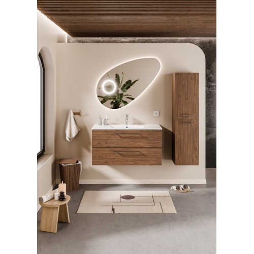 Meuble NEPTUNE Héritage Chêne 100cm -Vasque Centrée - Miroir Galet Meuble NEPTUNE Héritage Chêne 100cm -Vasque Centrée - Miroir Galet