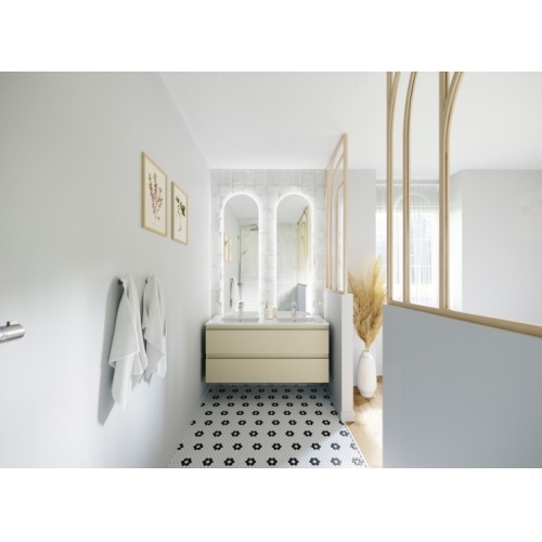 Meuble double vasque 2T RIVAGE Vert Sauge Meuble double vasque 2T RIVAGE Vert Sauge