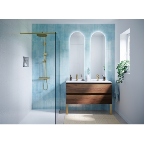 Meuble double vasque 2T RIVAGE Noyer Brun Meuble double vasque 2T RIVAGE Noyer Brun