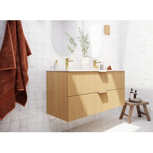 Meuble double vasque SWING Canelé Chêne Clair Meuble double vasque SWING Canelé Chêne Clair