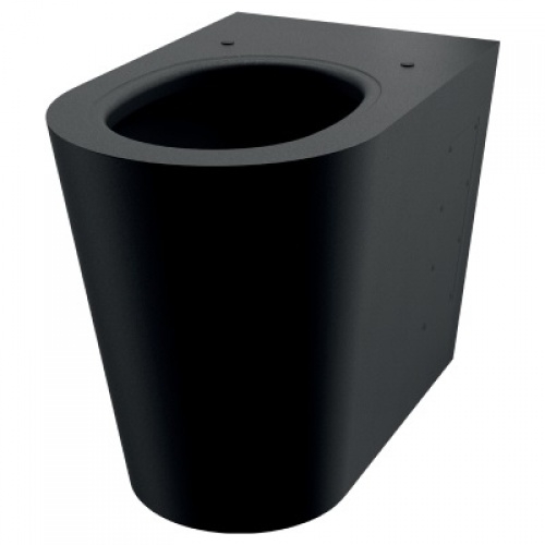 WC à poser au sol en Inox S21 P Noir Mat