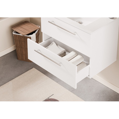 Meuble NEPTUNE Blanc 70 cm - SANS miroir Neptune 70 - Tiroir - Blanc Meuble NEPTUNE Blanc 70 cm - SANS miroir Neptune 70 - Tiroir - Blanc