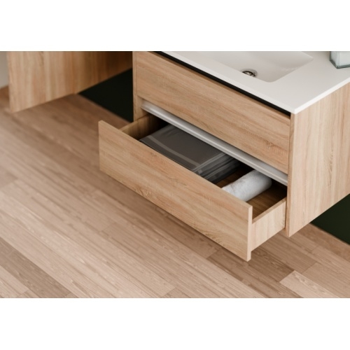 Meuble vasque JUPITER 3.0 Bois Clair 80cm avec Miroir ELEGANCE Jupiter 80 - Tiroir - Bois clair Meuble vasque JUPITER 3.0 Bois Clair 80cm avec Miroir ELEGANCE Jupiter 80 - Tiroir - Bois clair