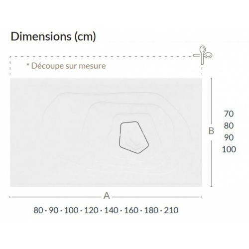 Receveur de douche ISLA Anthracite 80x120 cm Dimensions