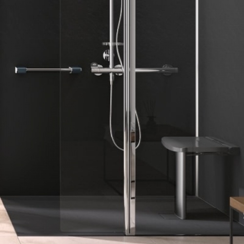 Receveur de douche adapté PMR et Séniors ONYX Exclusif Noir 90X160cm