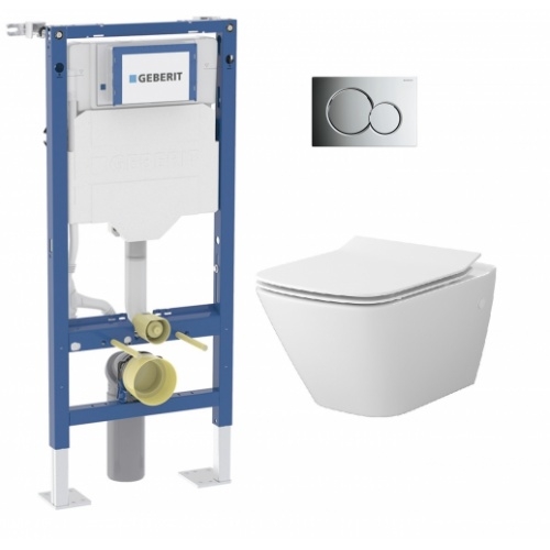 Pack WC Geberit UP320 + Cuvette sans bride Mesto Square+ Plaque Chromé Brillant Pack WC Geberit UP320 + Cuvette sans bride Mesto Square+ Plaque Chromé Brillant
