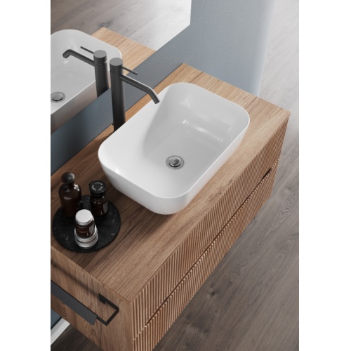 Meuble de salle de bains CIRCE Bois 90 cm - Comp. 10 Ambiente circe noce 90 particolare vasca appoggio Meuble de salle de bains CIRCE Bois 90 cm - Comp. 10 Ambiente circe noce 90 particolare vasca appoggio
