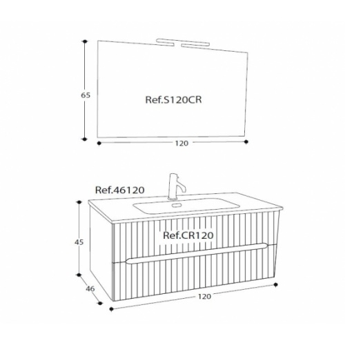 Meuble de salle de bains CIRCE Sable 120cm - Comp. 6 CIRCE Comp 6 Meuble de salle de bains CIRCE Sable 120cm - Comp. 6 CIRCE Comp 6