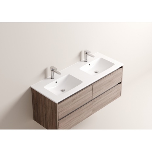 Meuble double vasque JUPITER 3.0 Bois Foncé 120 cm avec Miroir REFLET Jupiter 120 - Vasque LAVA - Bois fonce Meuble double vasque JUPITER 3.0 Bois Foncé 120 cm avec Miroir REFLET Jupiter 120 - Vasque LAVA - Bois fonce