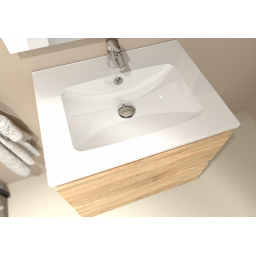 Meuble simple vasque HALO 2T 60cm Bois Clair H-60-2T-bois clair_Camera_3