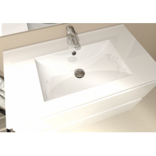 Meuble simple vasque HALO 2T 80cm Blanc Brillant H-80-2T-blanc brillant_Camera_3