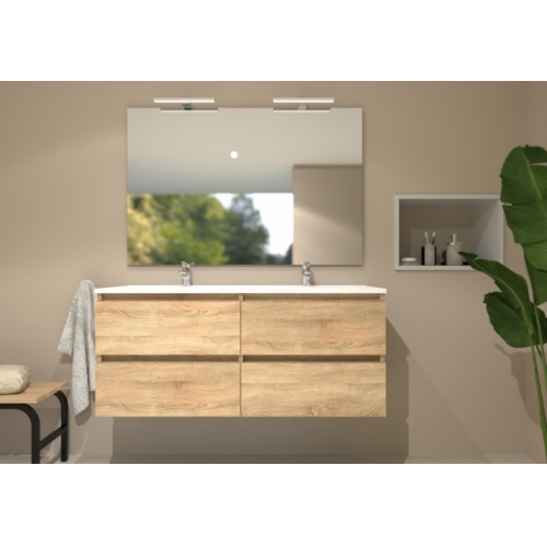 Meuble double vasque HALO 120cm 4T Bois Clair H-120-2T-bois clair_Camera_2