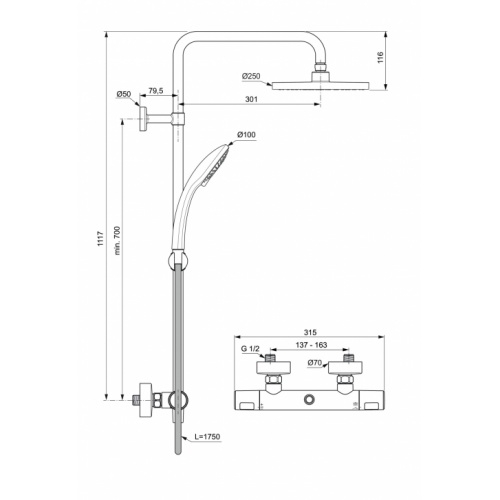 Colonne de douche thermostatique OLYOS II - D2640AA* PORCHER_OlyosII_D2640AA (9)