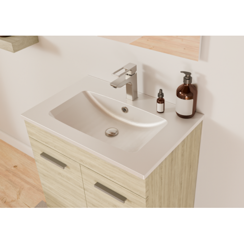 Meuble de salle de bain MINAO 60 en kit - 2 portes - Bois Clair TIXIT_60_PORTES_BOIS_CLAIR_VASQUE Meuble de salle de bain MINAO 60 en kit - 2 portes - Bois Clair TIXIT_60_PORTES_BOIS_CLAIR_VASQUE