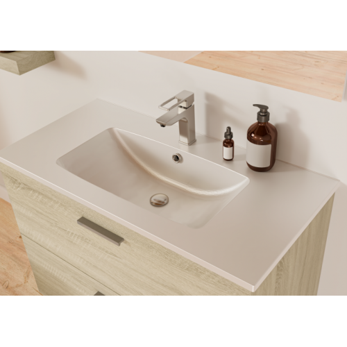 Meuble de salle de bain MINAO 80 en kit - 2 tiroirs - Bois Clair TIXIT_80_TIROIRS_BOIS_CLAIR_VASQUE Meuble de salle de bain MINAO 80 en kit - 2 tiroirs - Bois Clair TIXIT_80_TIROIRS_BOIS_CLAIR_VASQUE