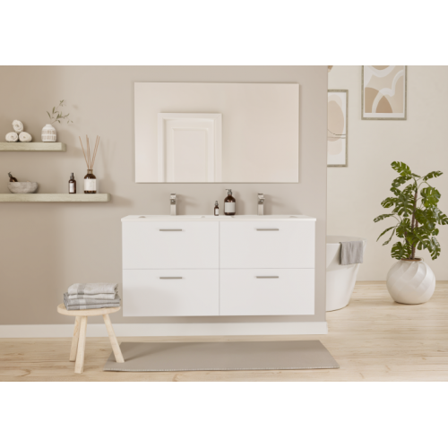 Meuble de salle de bain TIXIKIT 120 en kit Blanc Meuble de salle de bain TIXIKIT 120 en kit Blanc