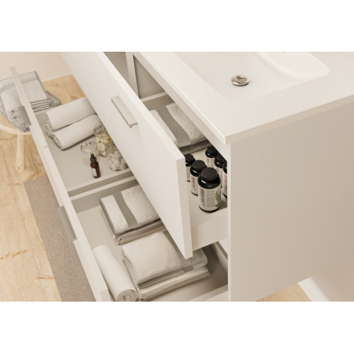 Meuble de salle de bain MINAO 120 en kit Blanc TIXIT_120_TIROIRS_BLANC_OUVERT Meuble de salle de bain MINAO 120 en kit Blanc TIXIT_120_TIROIRS_BLANC_OUVERT