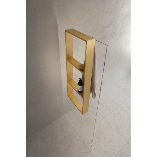 Porte-objets FRAME pour paroi de douche - Or Brossé Porte-objets FRAME pour paroi de douche - Or Brossé