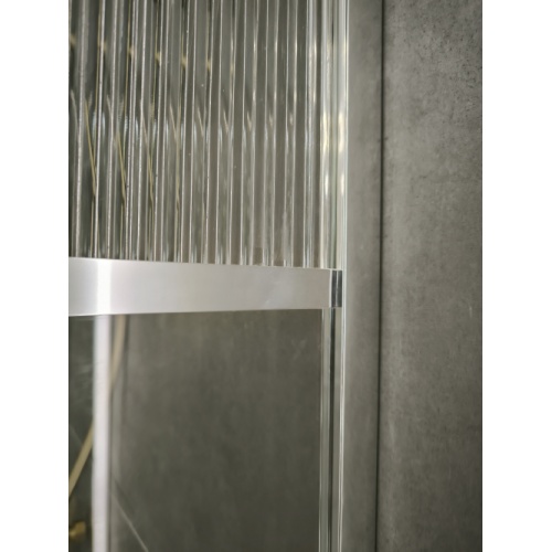 Paroi de douche Fixe ART DECO - Verre en Relief & Profilé Nickel Brossé - L100cm ART DECO Inox (3)