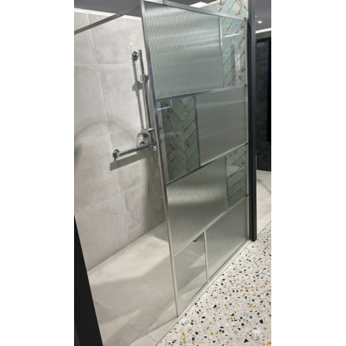 Paroi de douche Fixe ART DECO - Verre en Relief & Profilé Nickel Brossé - L100cm Gemini_Generated_Image_wjh1o6wjh1o6wjh1
