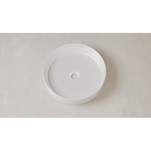 Vasque à poser cannelée BEYOND Ø 40 cm Blanc brillant VASQUE-1_VUE_DIAGONALE_SANITAIRE Vasque à poser cannelée BEYOND Ø 40 cm Blanc brillant VASQUE-1_VUE_DIAGONALE_SANITAIRE