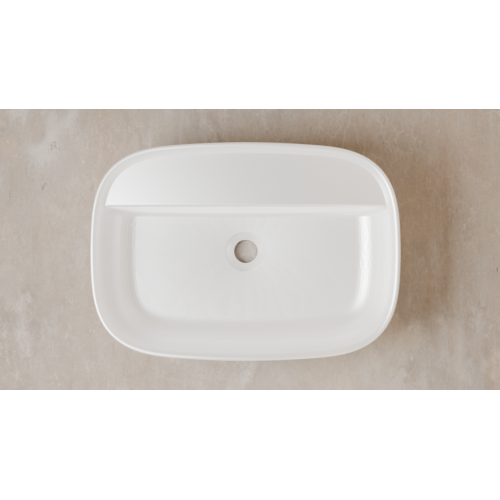 Vasque à poser SQUARE 55x38cm Blanc Mat VASQUE2- SANITAIRE - VUE DESSUS Vasque à poser SQUARE 55x38cm Blanc Mat VASQUE2- SANITAIRE - VUE DESSUS