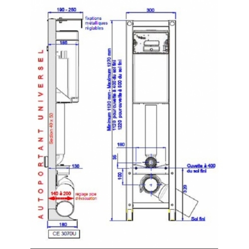 Bâti-support CESAME universel** COTES CE 3070 U Bâti-support CESAME universel** COTES CE 3070 U