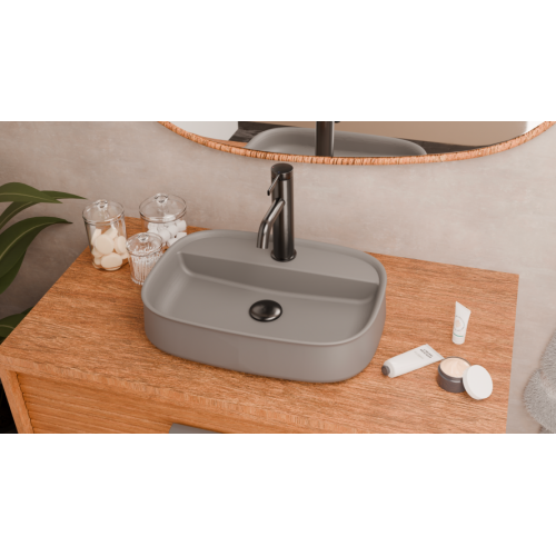 Vasque à poser SQUARE 55x38cm Gris clair mat