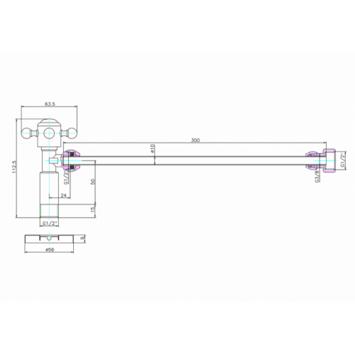 Vanne d'arrêt pour réservoir de WC Burlington Chromé W25_LD