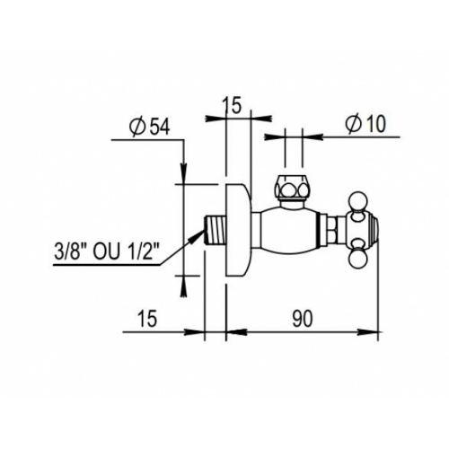 Robinet d'arrêt JULIA Nickel brillant - 01.617 01 617 Schéma