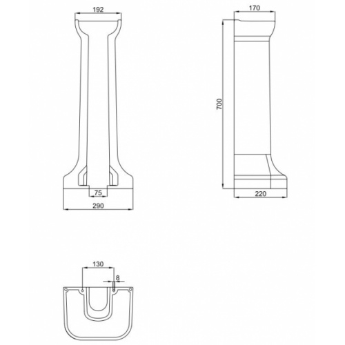 Piétement en céramique GUILD Brulington GU0101CW SChéma