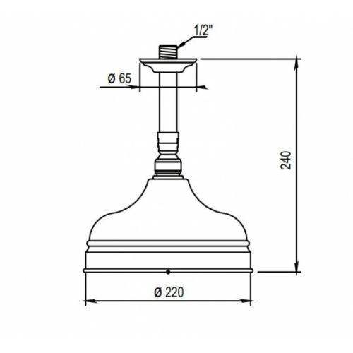Douche de tête anticalcaire ø 220 mm Nickel Brillant - 00.510 00-510 Schéma