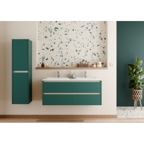 Meuble vasque JUPITER 3.0 Bleu Canard 120 cm - Plan Dune - Sans miroir