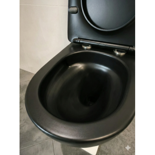 Pack Geberit UP320 + Cuvette sans bride KELOS Flush Noir Mat + Plaque Sigma Chromé Mat KELOS Flush Noir Mat (1)