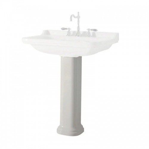 Ens. lavabo rétro 100 cm monotrou + colonne céramique WALDORF WD4170