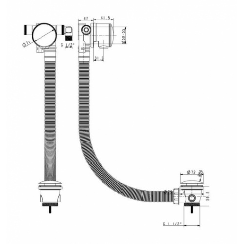 Vidage baignoire Up&Down avec remplissage cascade VUP4251